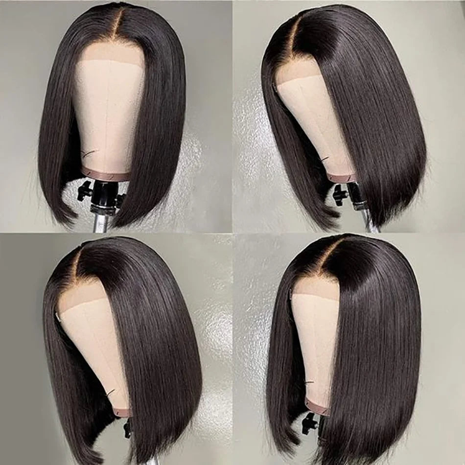 Short Bob Wigs Human Hair Transparent 13x4 Lace Frontal Human Hair Wigs For Women Straight Short Bob Lace Frontal Wigs