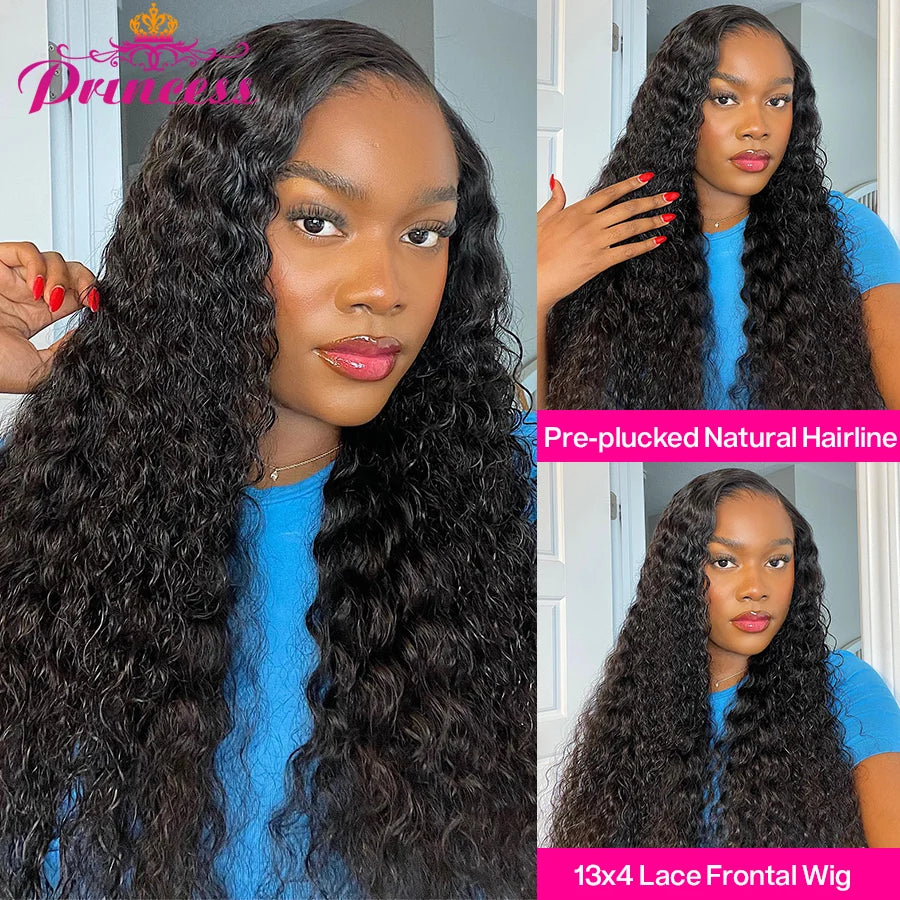 Princess Hair Hd Lace Wig 13x4 Human Hair Brazilian Curly Lace Front Human Hair Wig With Pre plucked Hairline