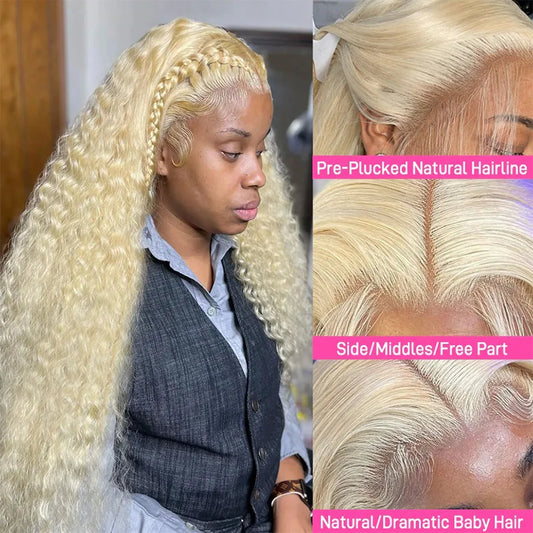 613 HD Lace Frontal Wig 13x6 Deep Wave 13x4 Lace Front Human Hair Wig Blonde Curly Wigs Colored Water Wave Wigs Human Hair Cheap