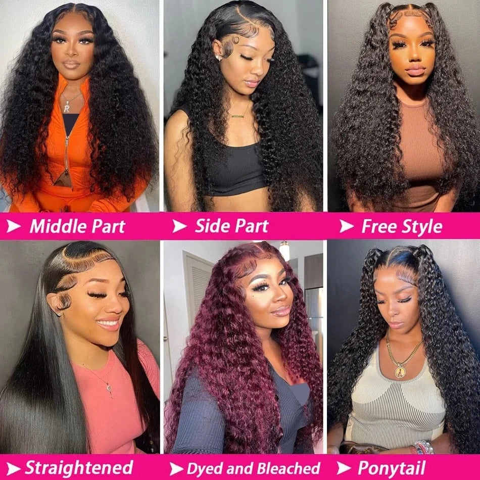 Nneka 200 Density 40 Inch Glueless Wigs Human Hair 13x6 Curly Lace Front Human Hair Wig For Women Choice 13x4 Hd Water Wave Wig