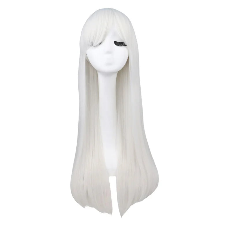 Long Straight Cosplay Wig Black Purple Pink Blue Sliver Gray Blonde White Orange Brown Synthetic Hair Wigs