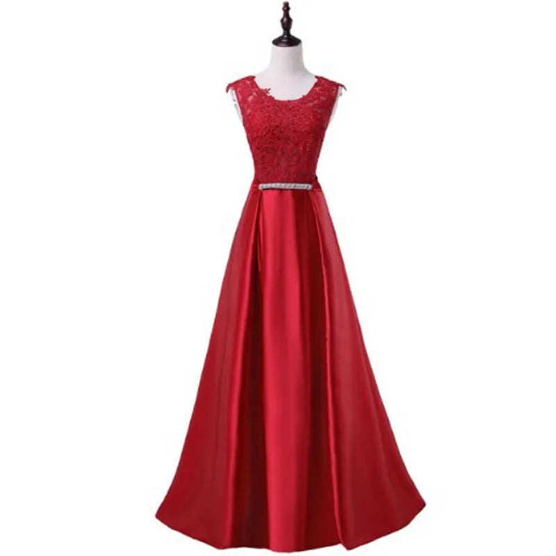 Dress Long pink Burgundy Bean Paste Party