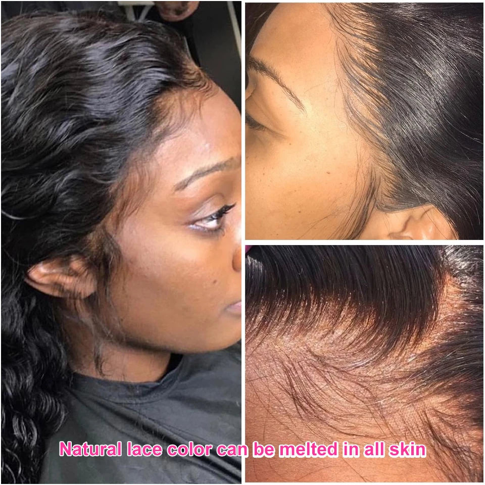 Nicelight Brazilian Deep Wave Lace Front Wig Wet And Wavy Lace Frontal Human Hair Wigs For Black Women Pre Plucked 150% Bob Wigs