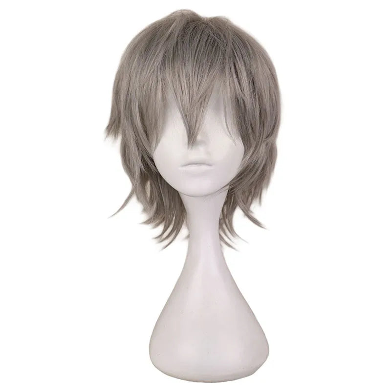 Black White Purple Red Short Hair Cosplay Wig Male Party 30 Cm High Temperature Fiber Synthetic Hair Wigs