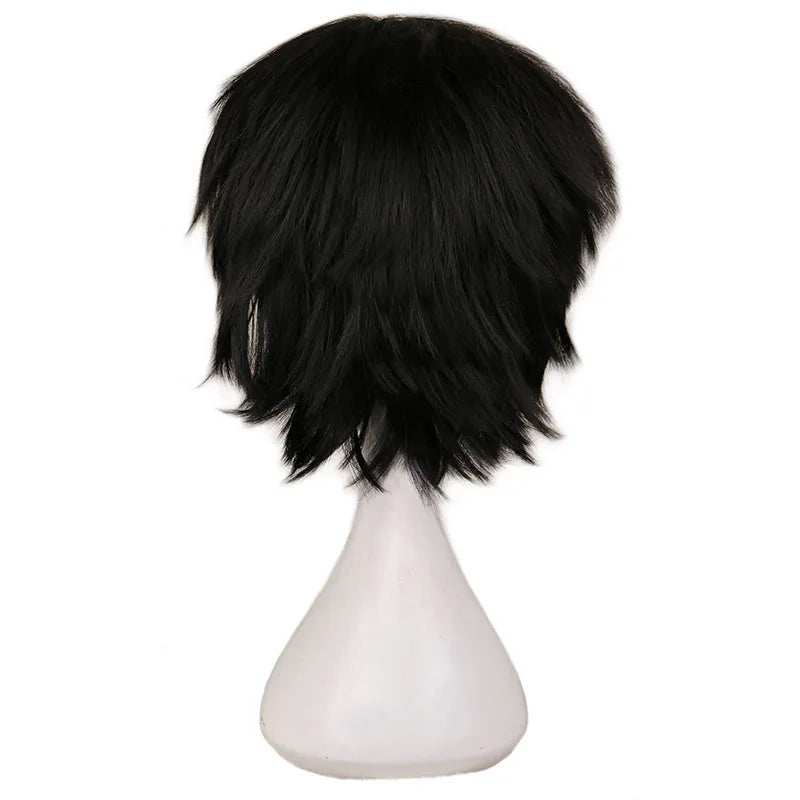 Black White Purple Red Short Hair Cosplay Wig Male Party 30 Cm High Temperature Fiber Synthetic Hair Wigs