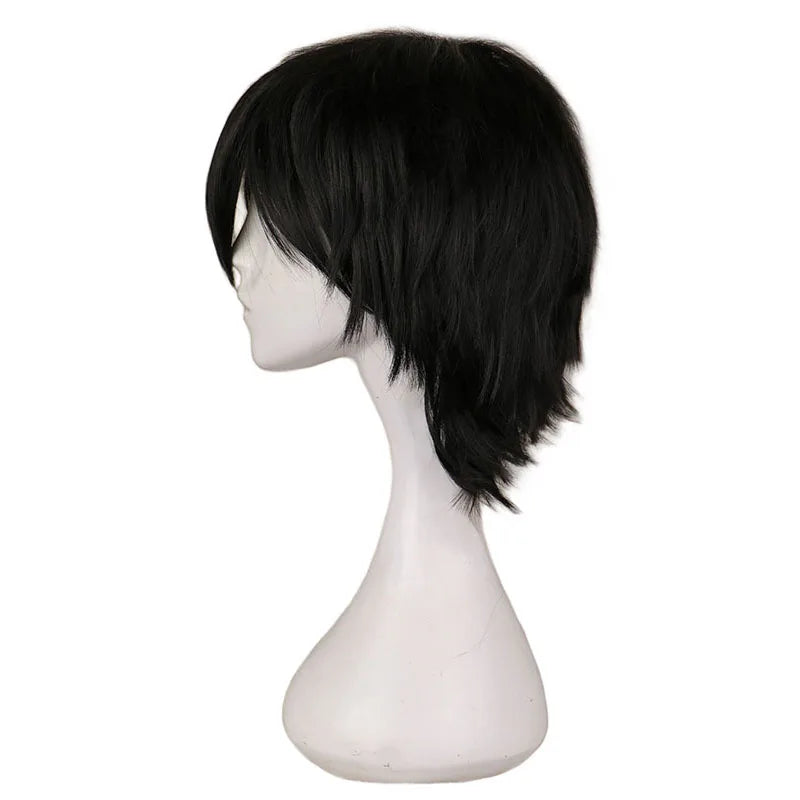 Black White Purple Red Short Hair Cosplay Wig Male Party 30 Cm High Temperature Fiber Synthetic Hair Wigs