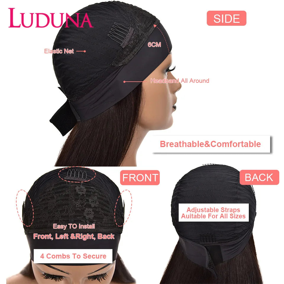 Luduna Headband Wig Human Hair Malaysian Water Wave Human Hair Wigs 180% Highlight Headband Wigs 8-30 Inch Curly Wigs On Sale