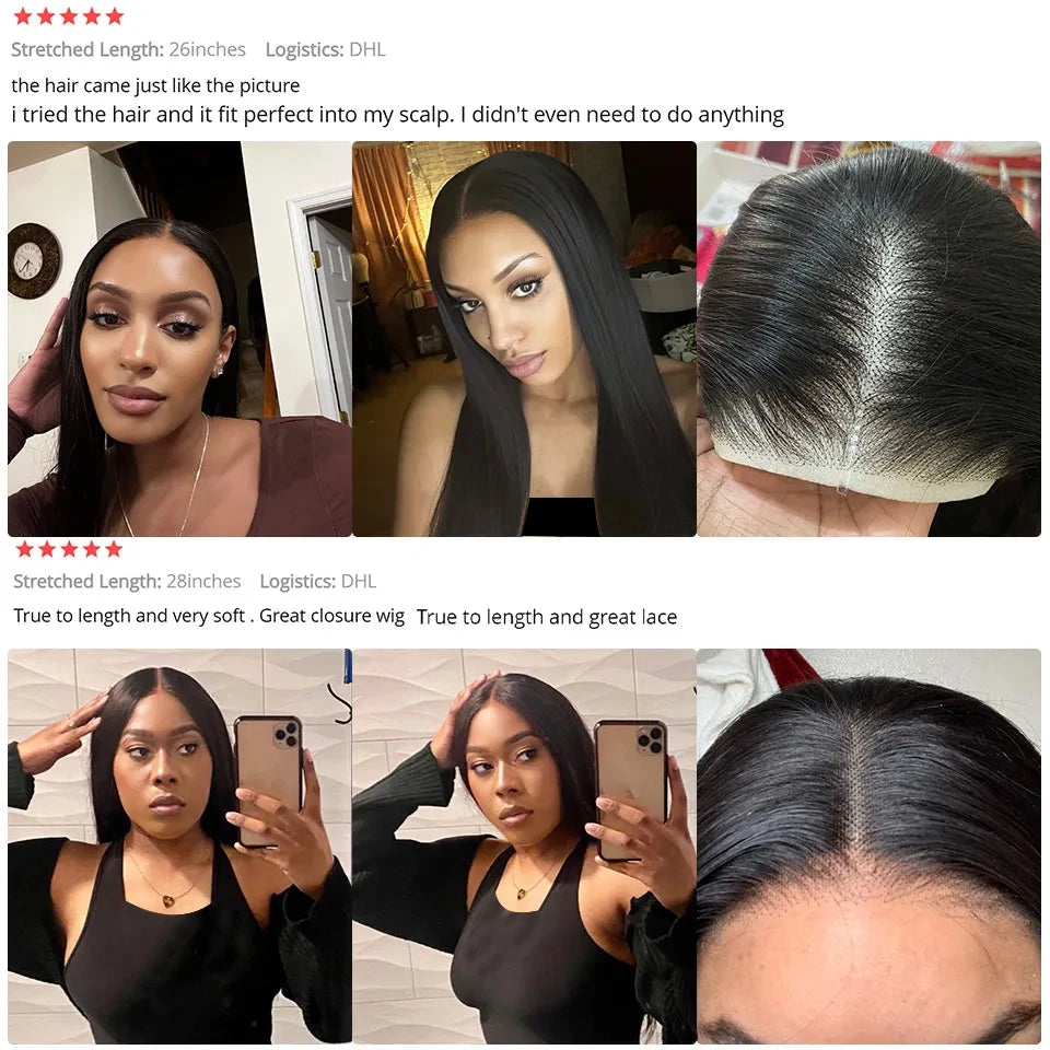 ISEE Hair Glueless Wig Human Hair Ready To Wear Straight Glueless Preplucked Wear And Go Wigs 6X4 HD Lace Front Wigs PreCut Lace