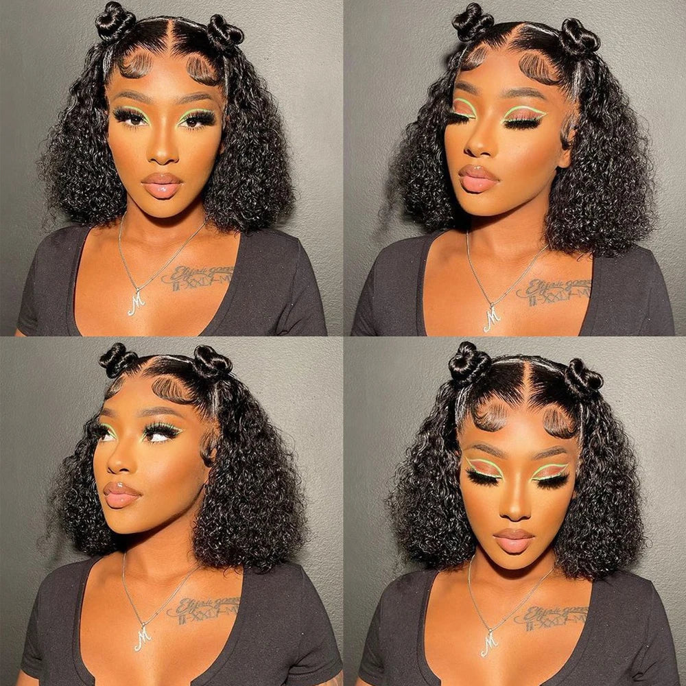 HD Lace Wig 13x6 Lace Front Wig For Women Curly Bob Human Hair 100% Glueless Wig Human Hair Ready To Wear 13X6 Lace Frontal Wig