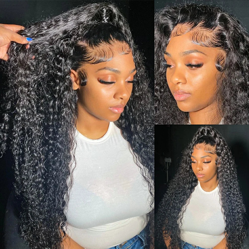 Curly 4x4 Lace Front Wigs HD Lace Front Wig 13x6 13x4 Lace Human Hair Wigs For Women 180% Deep Wave Transparent Lace Closure Wig