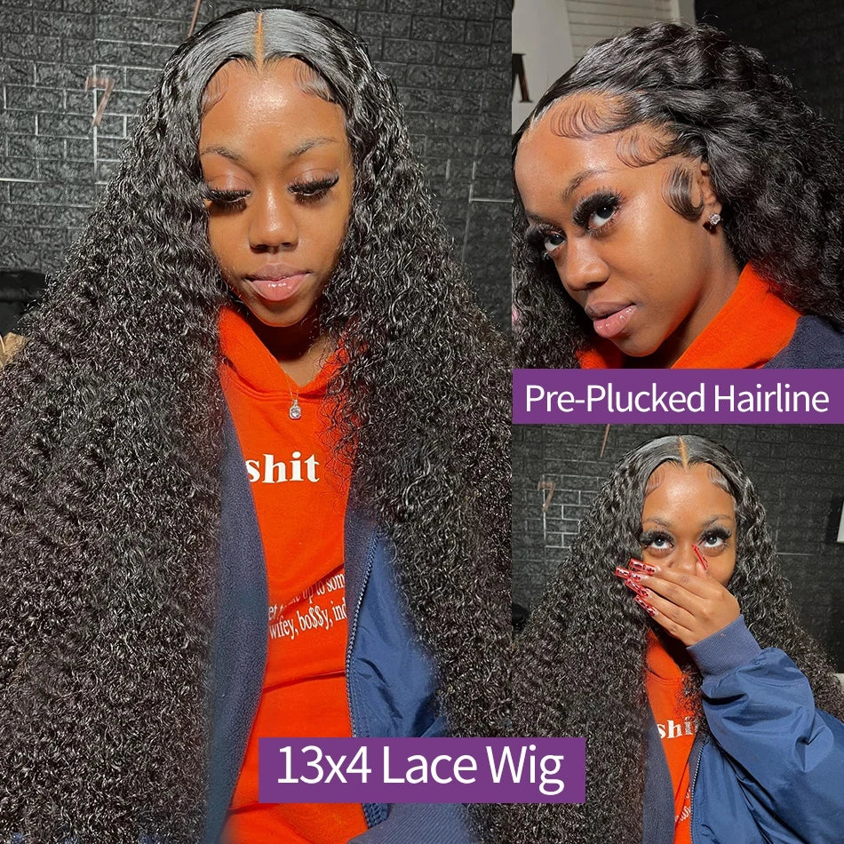 Wiggogo 30 40 Inch Curly Lace Front Human Hair Wig 13X4 Hd Lace Wig 13X6 Human Hair Lace Frontal Wig Deep Wave 5X5 Closure Wigs