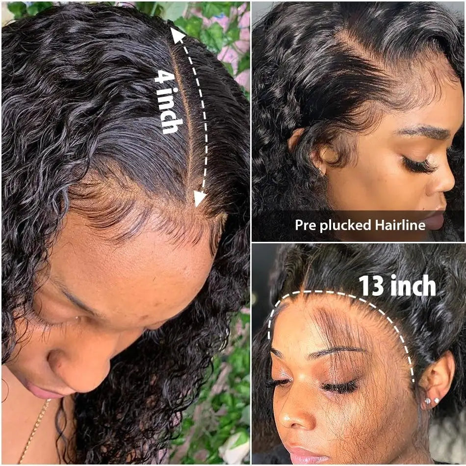 Water Wave 13x6 Lace Front Wig Hd Lace 30 Inch 4x4 Closure deep wave Wig Transparent Curly Lace Front Human Hair Wigs For Women