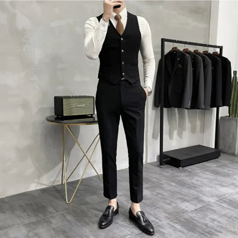 Mens Casual Business Suit 3Pieces Set Groom Wedding Dress