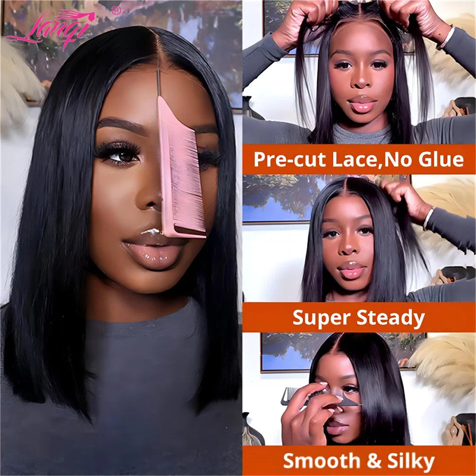 Straight Wigs Human Hair Glueless Wig Human Hair Ready To Wear Brazilian Remy 13X4 Transparent Human Hair Lace Frontal Wig