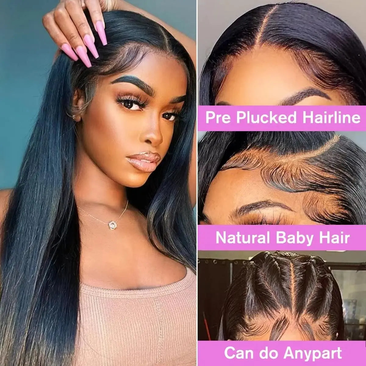 HD Lace Frontal Wig 360 Human Hair Lace Frontal Wigs Straight Lace Front Wig Human Hair 13x4 13x6 30 32 34 Inch 4x4 Closure Wig