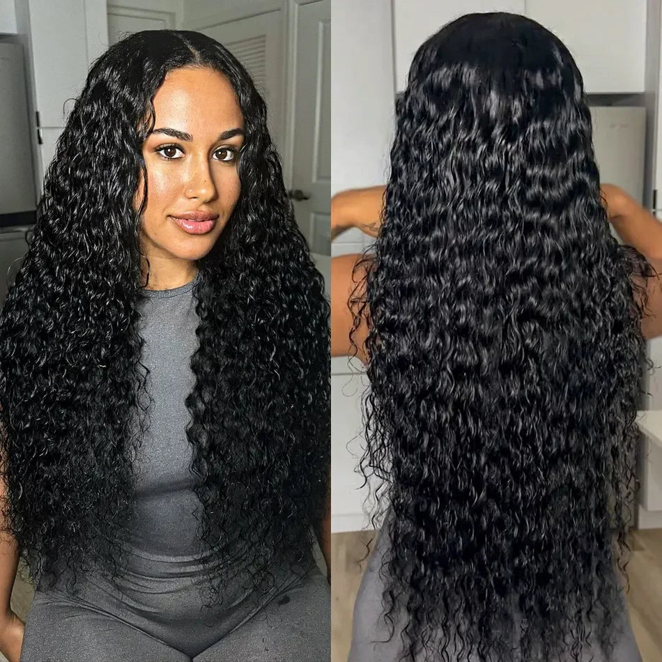 Deep Wave Transparent Lace Frontal Human Hair Wigs