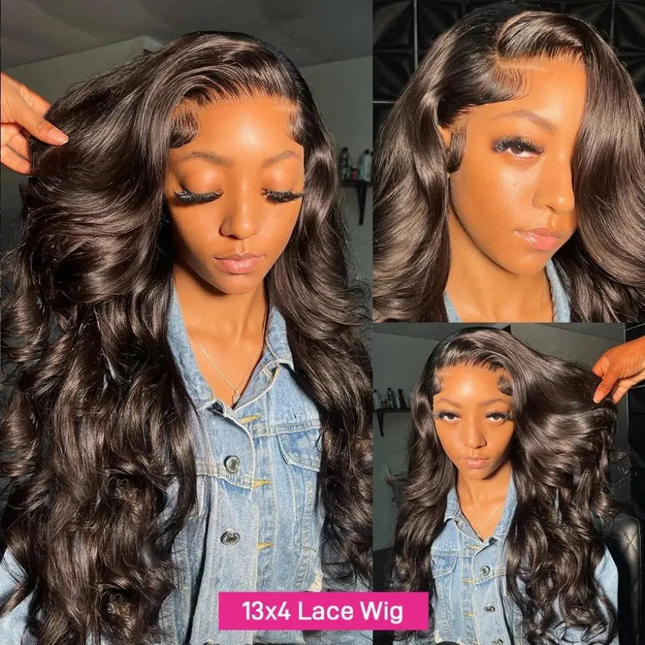 13x4 Lace Frontal Wig Brazilian Body Wave 13x6 Transparent Lace Front Human Hair Wigs Pre Plucked 4x4 Lace Closure For Women