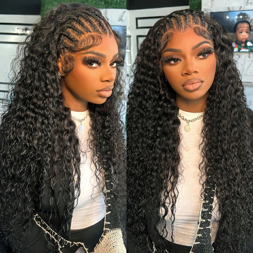 Curly 4x4 Lace Front Wigs HD Lace Front Wig 13x6 13x4 Lace Human Hair Wigs For Women 180% Deep Wave Transparent Lace Closure Wig