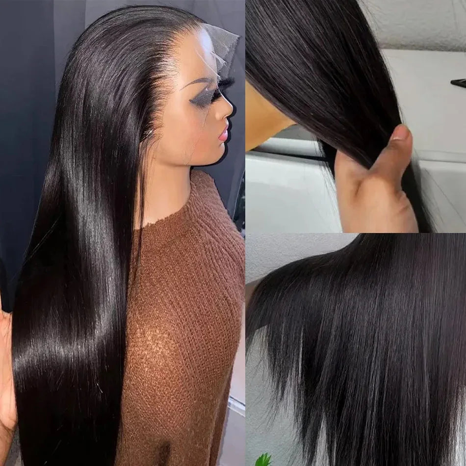 Tewjig 30 40 Inch Bone Straight 13x6 Hd Lace Frontal Wigs Brazilian Remy Human Hair 13x4 Lace Front  Wig For Black Women