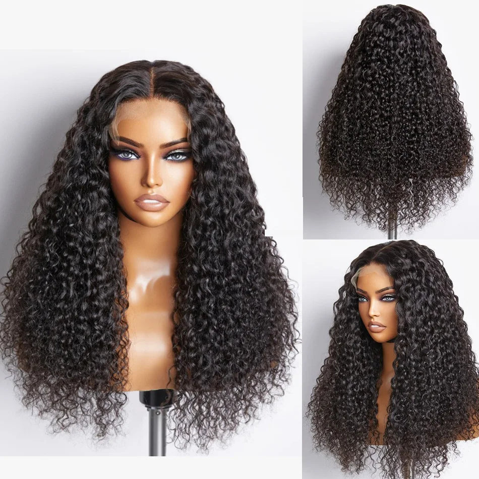 Medium Deep Wave 250 Density 13x4 HD Transparent Lace Front Wig 30 Inch Curly 13x6 Lace Frontal Human Hair Wigs Brazilian Women