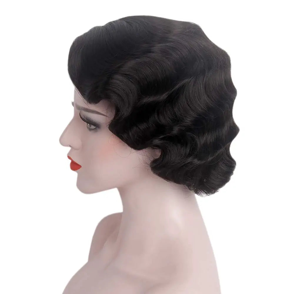 Blonde 1920s Wig for Women Short Finger Wave Party Wig Synthetic Full Vintage for Lady Cosplay Costume Fancy Dress 20s Flapper