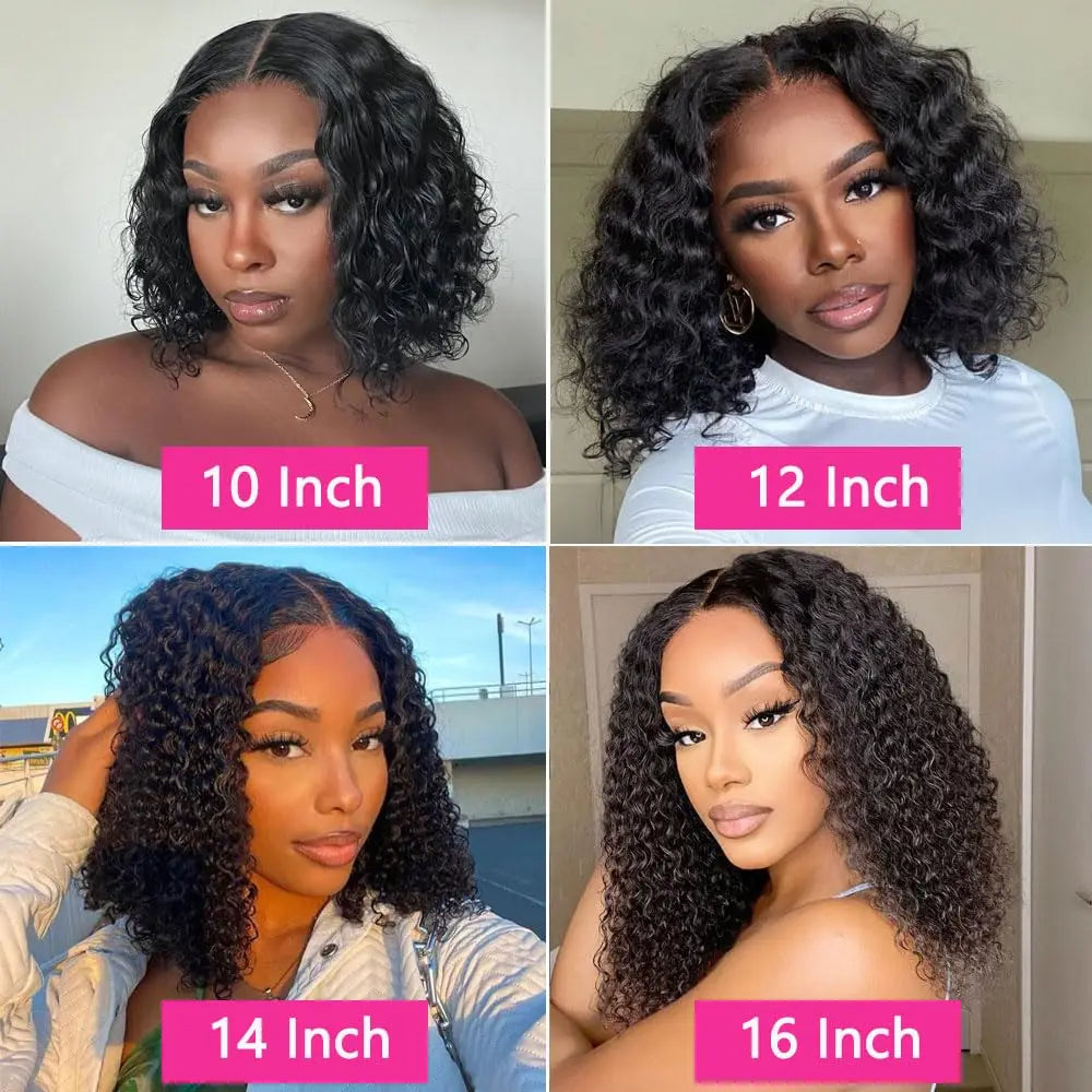 Wear and Go Glueless Curly Hair Wigs Pre Plucked Deep Wave Pre Cut 4x4 HD Lace Closure Wigs for Women 180% Density