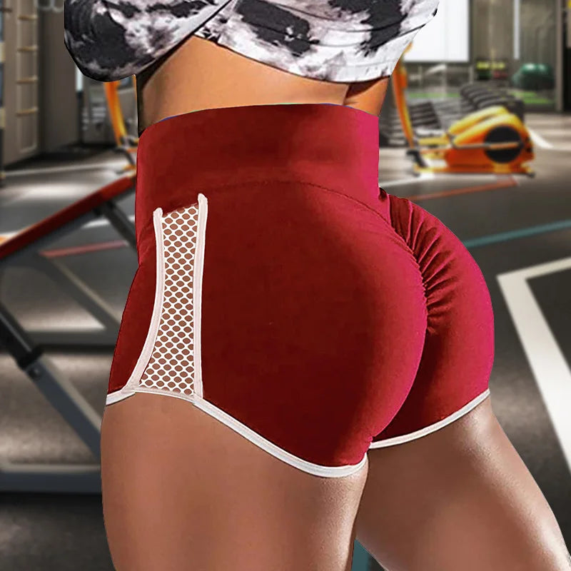 Elastic Scrunch Butt Shorts High Waist Push Up Shorts Fashion Running Shorts for Women Sports Shorts Clothes Gym Training Tights