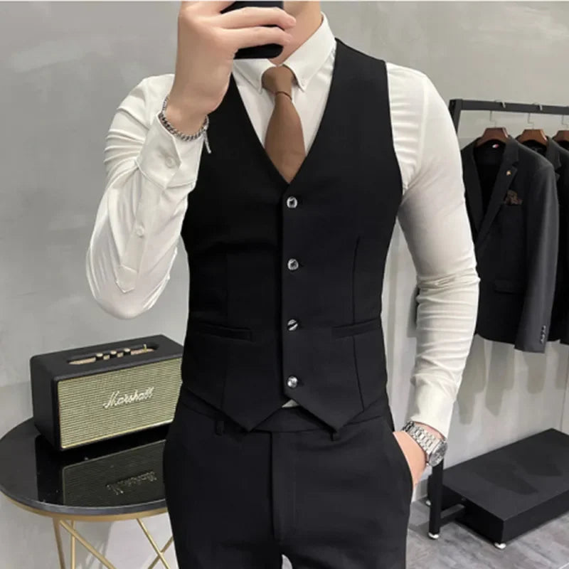 Mens Casual Business Suit 3Pieces Set Groom Wedding Dress