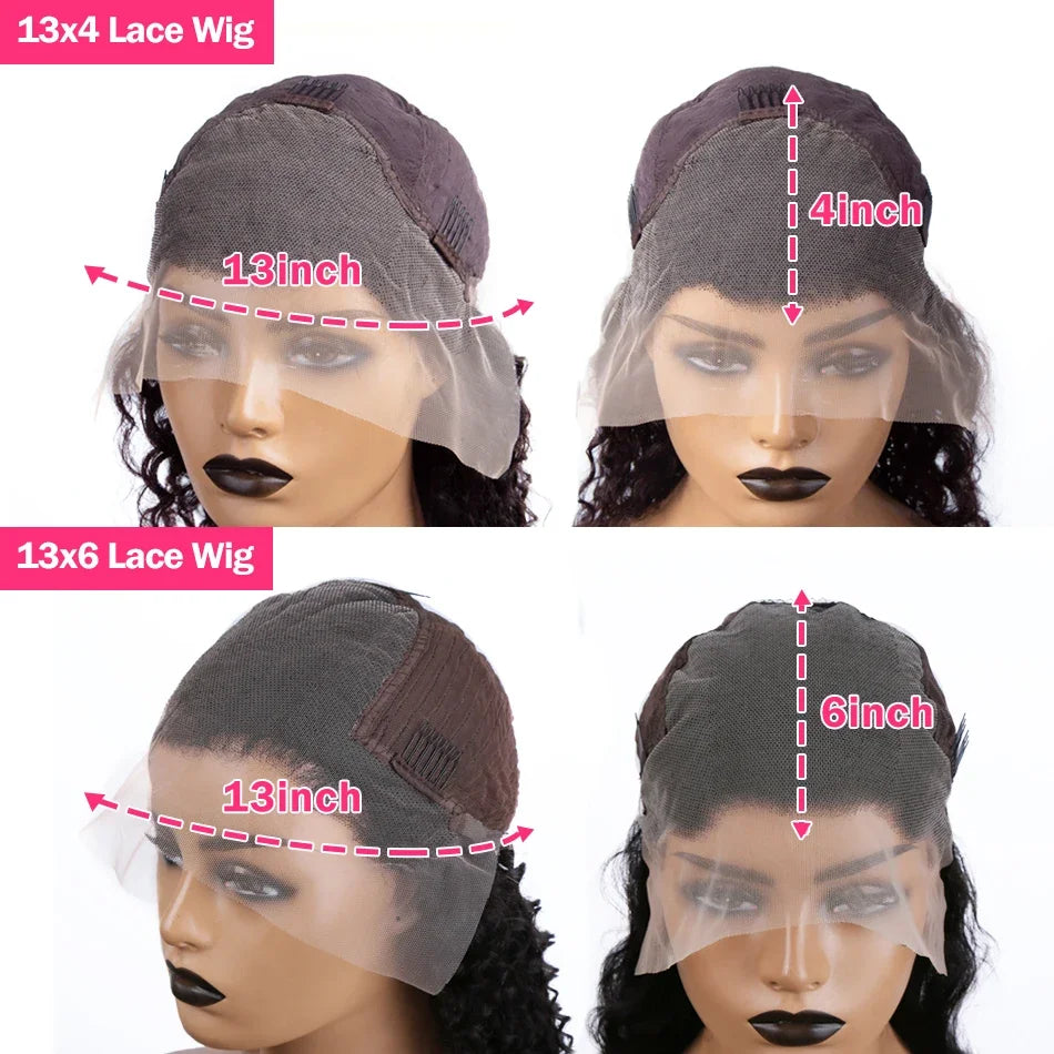 Tewjig 30 40 Inch Bone Straight 13x6 Hd Lace Frontal Wigs Brazilian Remy Human Hair 13x4 Lace Front  Wig For Black Women