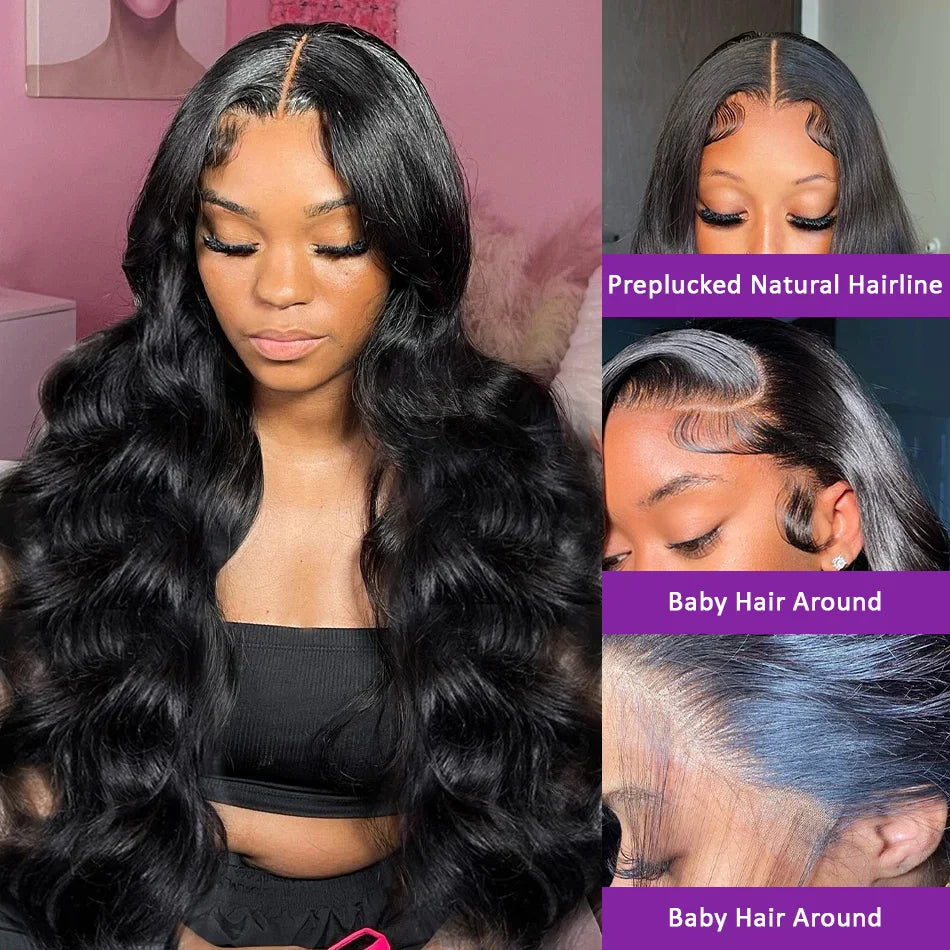 250 Density 13x6 Body Wave Lace Front Wig Brazilian 30 40 Inch Hd Transparent 13x4 Lace Frontal Human Hair Wig For Women