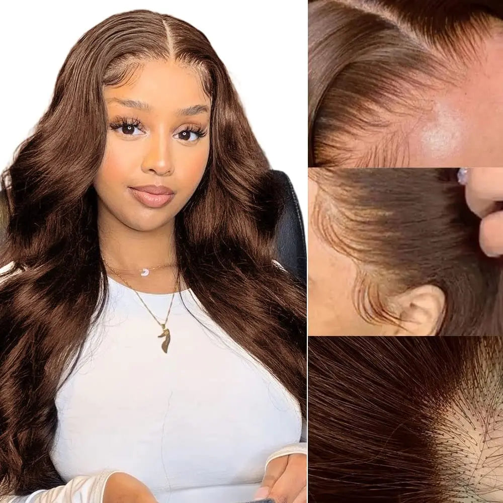 Brown Lace Front Wig Body Wave Synthetic