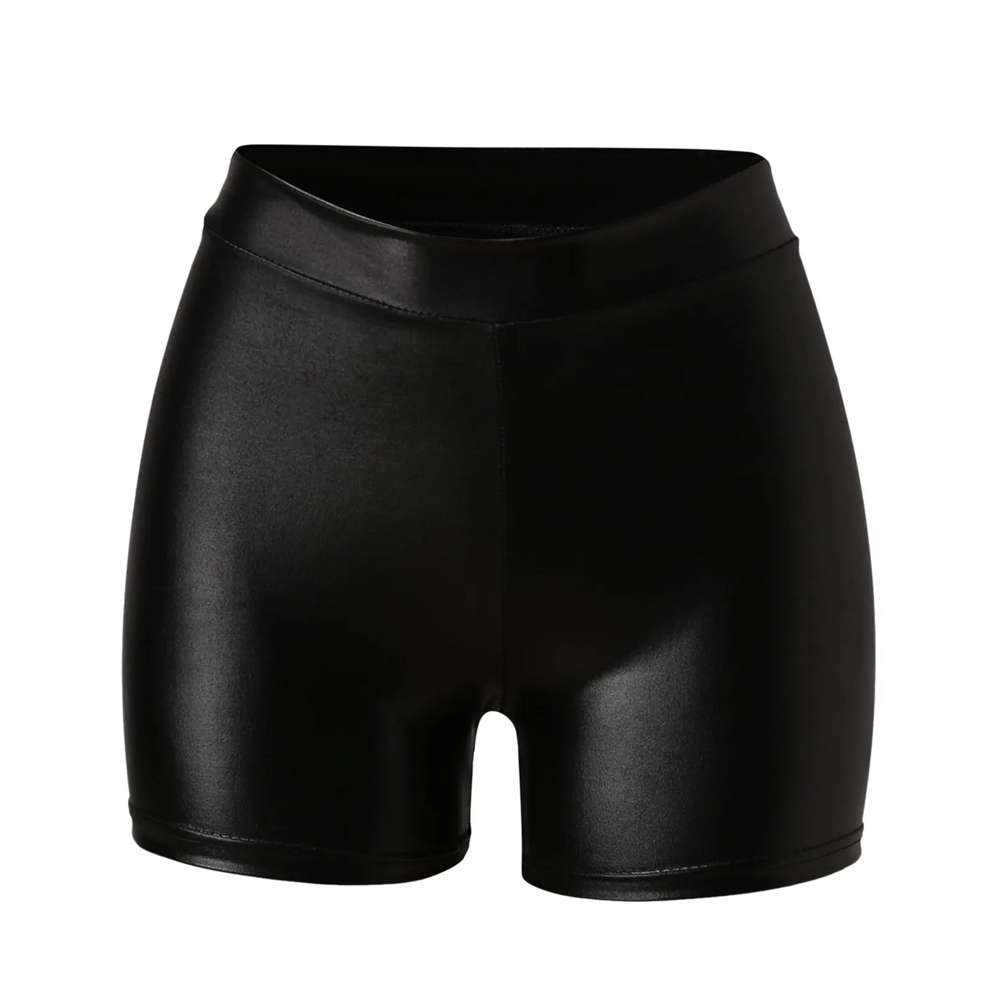 Sexy Nightclub Leather Shorts Women High Waist Stretch Push Up Black Short Leather Pants Sports Fitness Female Sexy Slim Shorts