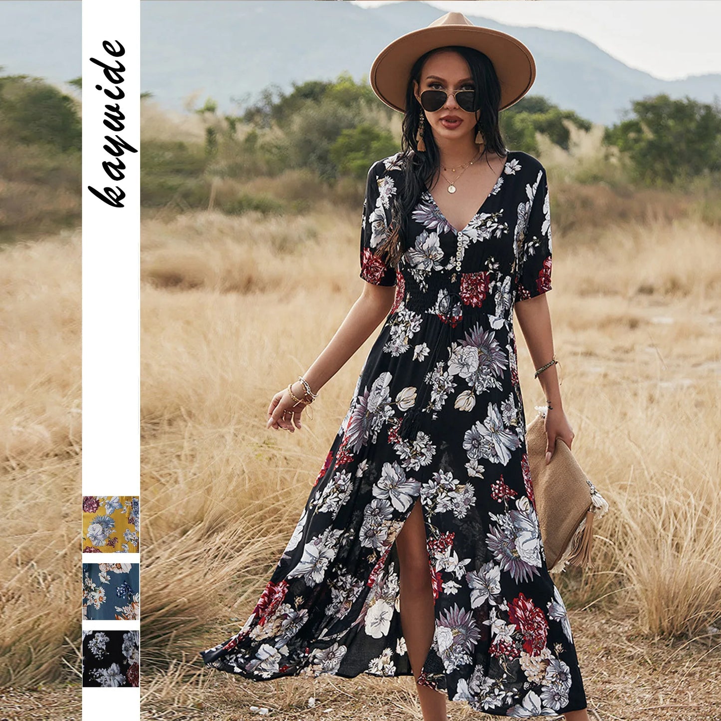 High Quality Designer Women's Clothing New Product 2024 Summer Sexy Printed Dress A Slim Waist Vestidos Elegantes Maxi Dress Y2k