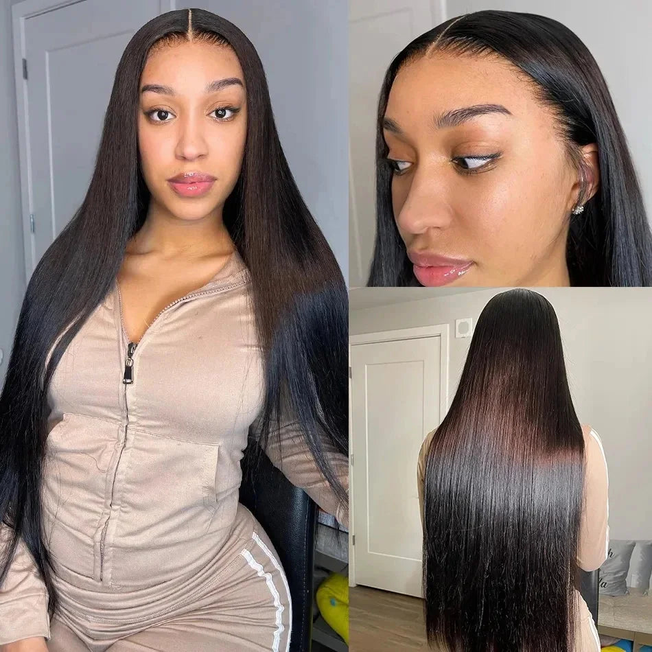 Tewjig 30 40 Inch Bone Straight 13x6 Hd Lace Frontal Wigs Brazilian Remy Human Hair 13x4 Lace Front  Wig For Black Women