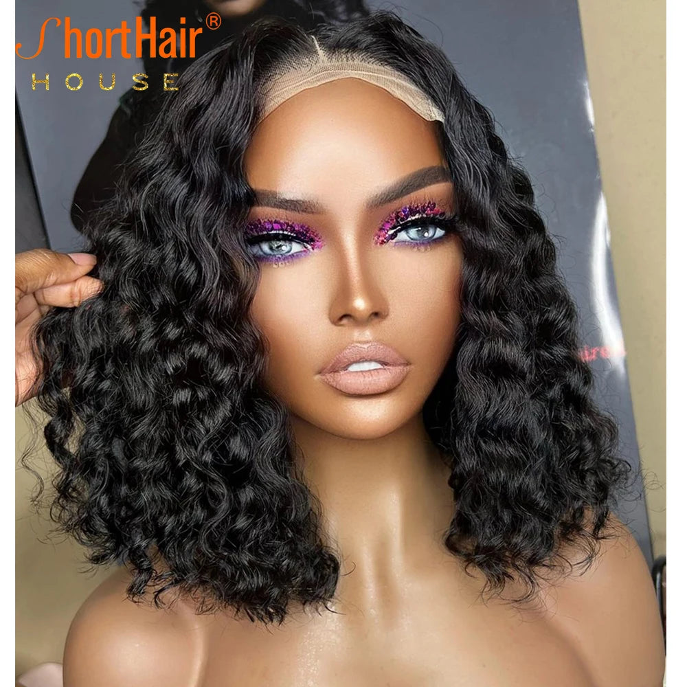 Ombre Ginger Lace Front Wigs Human Hair Transparent Lace Deep Curly Frontal Wig Short Bob Human Hair Wigs for Black Women Blonde