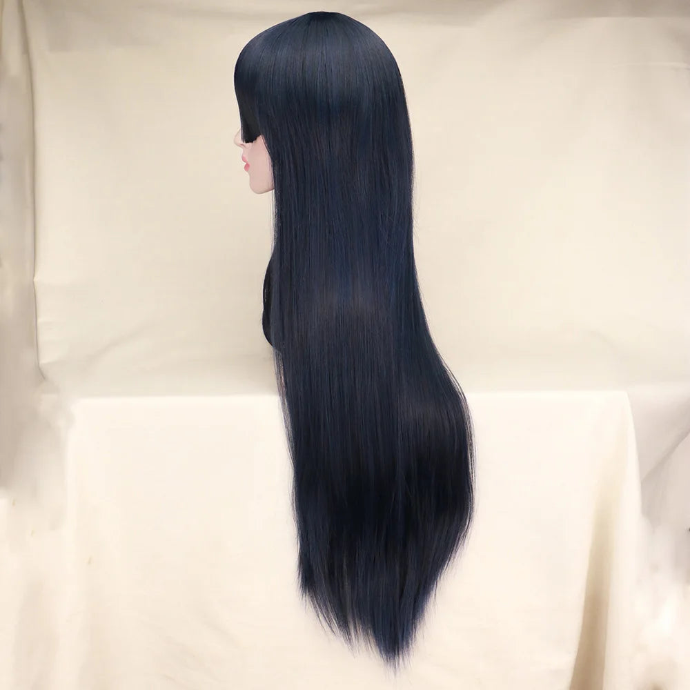 Anime Hyuga Hinata Straight Hair Neat Bang Cosplay Hinata Hyuga wig Wig Heat Resistant Synthetic Hair Wigs