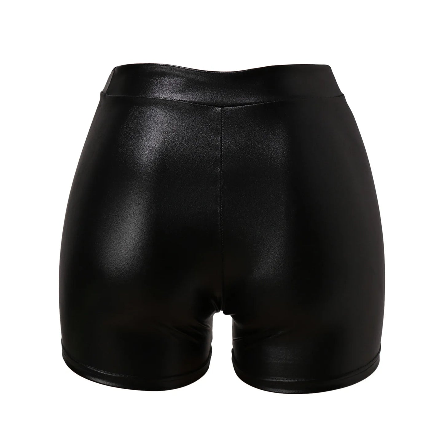 Sexy Nightclub Leather Shorts Women High Waist Stretch Push Up Black Short Leather Pants Sports Fitness Female Sexy Slim Shorts