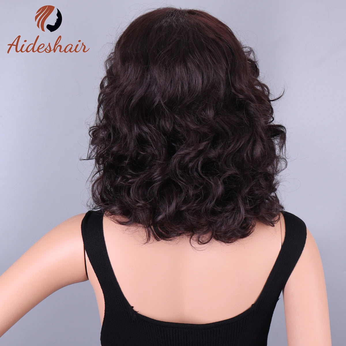 Aideshair  small curly high temperature silk fashion European and American women short curly foreign trade wig