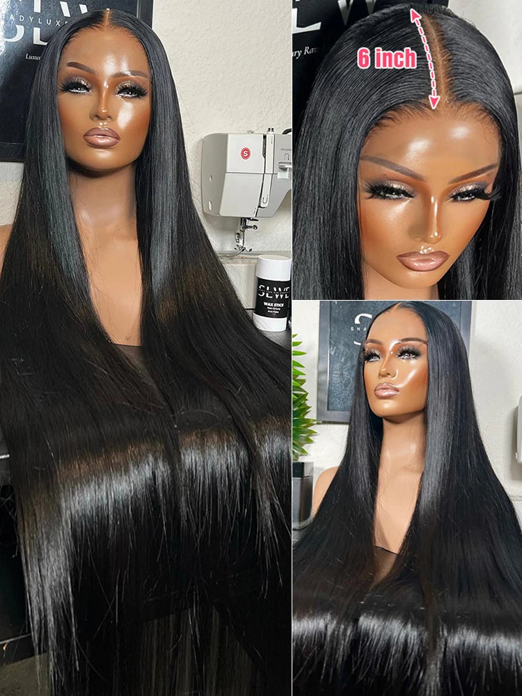 Straight 13x6 HD Lace Frontal Human Hair Wig Brazilian Lace Front Wigs For Women Preplucked Glueless Human Hair Wigs 100% 30Inch