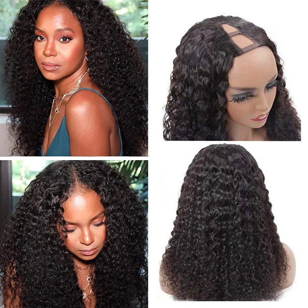 Long Black Curly Wig for Women Synthetic Curly Wigs Natural Looking V Part Heat Resistant Fibre for Daily Party Use 26 Inch