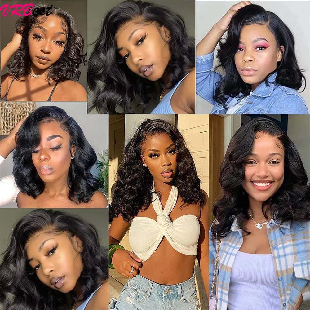 Vrbest Body Wave Bob Wig Wear And Go Glueless Human Hair Wigs Bob Wigs For Women Ready To Wear 4x4 Lace Closure Wig Human Hair