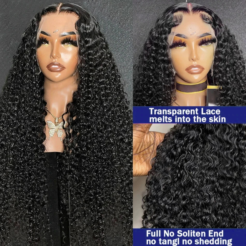 Wiggogo 30 40 Inch Curly Lace Front Human Hair Wig 13X4 Hd Lace Wig 13X6 Human Hair Lace Frontal Wig Deep Wave 5X5 Closure Wigs