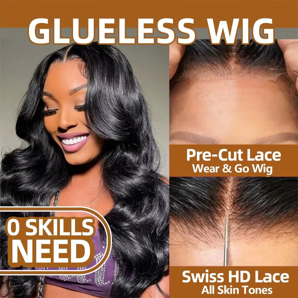 Wear Go Glueless Wig Body Wave Human Hair Wigs 30 32 Inch 6x4 5×5 HD Lace Closure Wig Pre Plucked Pre Cut Human Hair Wigs