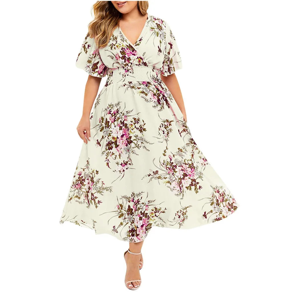 Women Dress Floral Chiffon